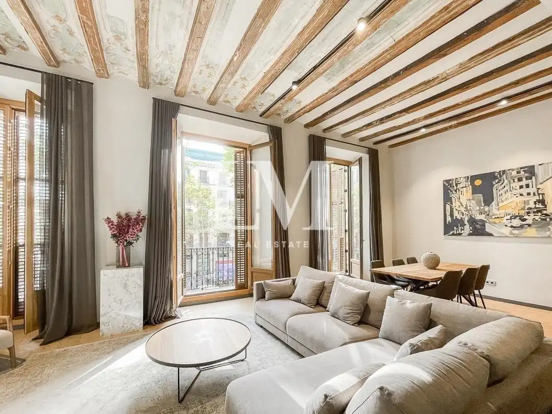 Sala d'estar de Apartament de lloguer en Barcelona amb Aire condicionat, Calefacció i Moblat