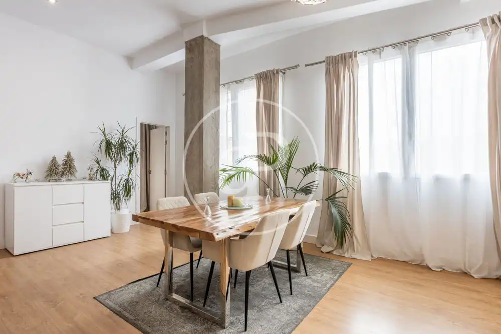 Esszimmer von Wohnung zur Miete in Valencia mit Klimaanlage, Terrasse und Möbliert