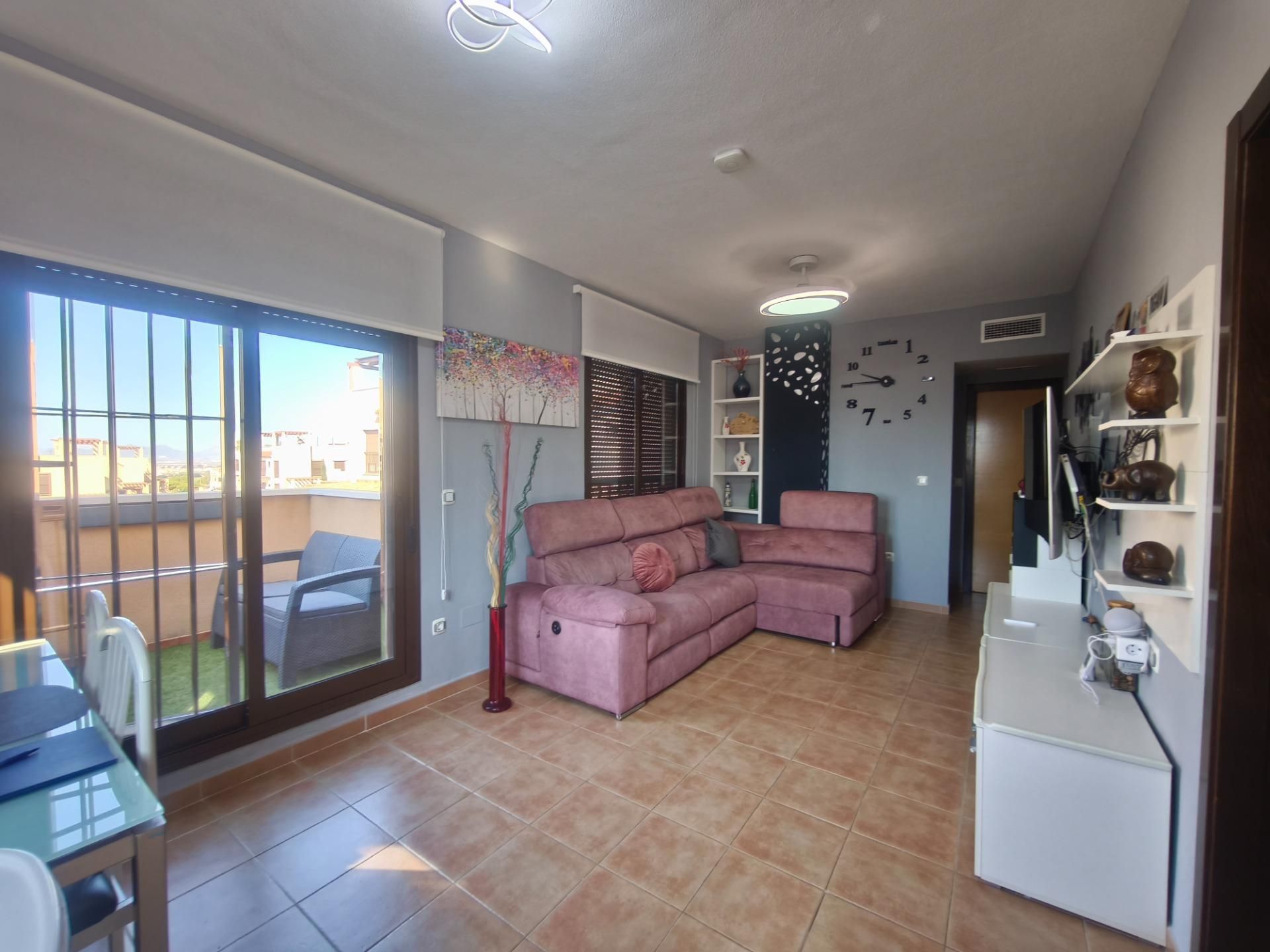 Sala d'estar de Àtic en venda en Águilas amb Aire condicionat, Jardí privat i Terrassa