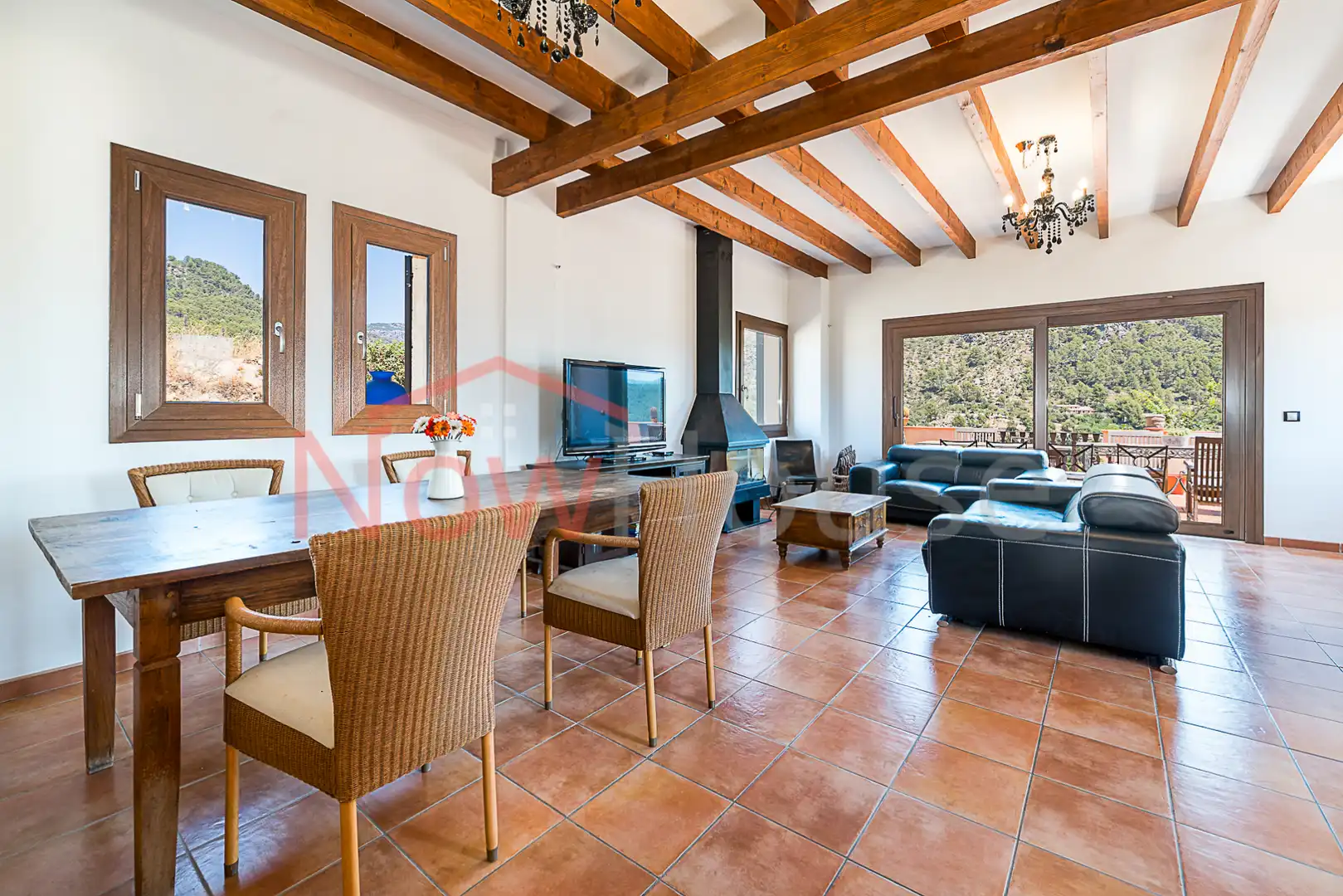 Sala d'estar de Casa adosada en venda en Puigpunyent amb Aire condicionat, Calefacció i Jardí privat