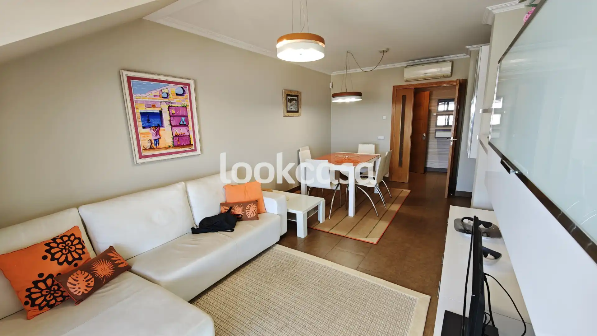 Sala de estar de Ático en venta en Sanxenxo con Aire acondicionado, Calefacción y Parquet