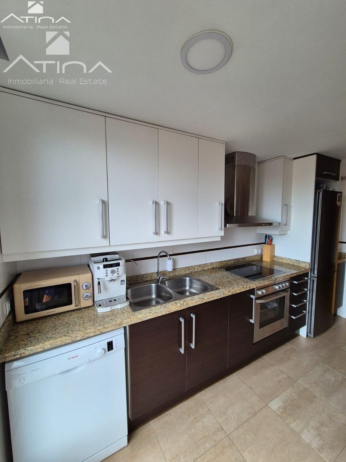 Kitchen of Flat for sale in Gandia  with Air Conditioner, Private garden and Parquet flooring