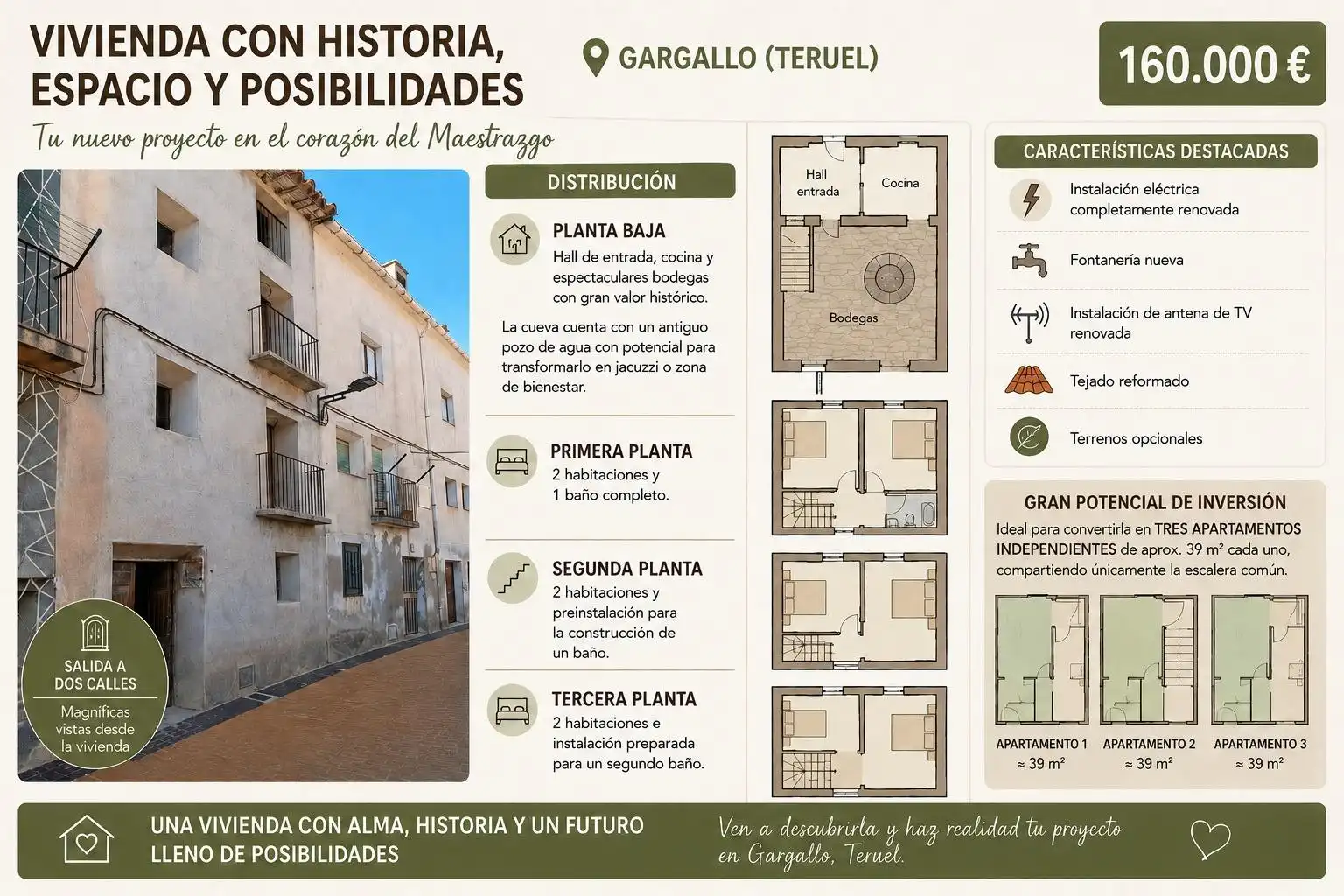 Exterior view of Country homes for sale in Gargallo  with Balcony