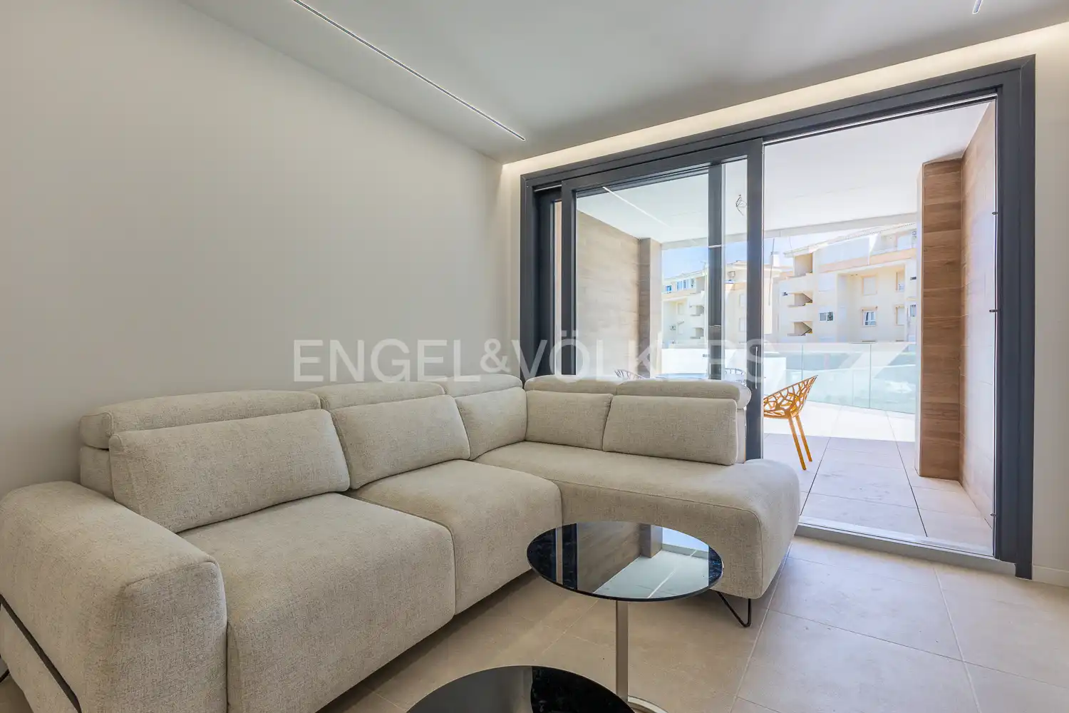Wohnzimmer von Wohnung zur Miete in Dénia mit Klimaanlage, Heizung und Privatgarten