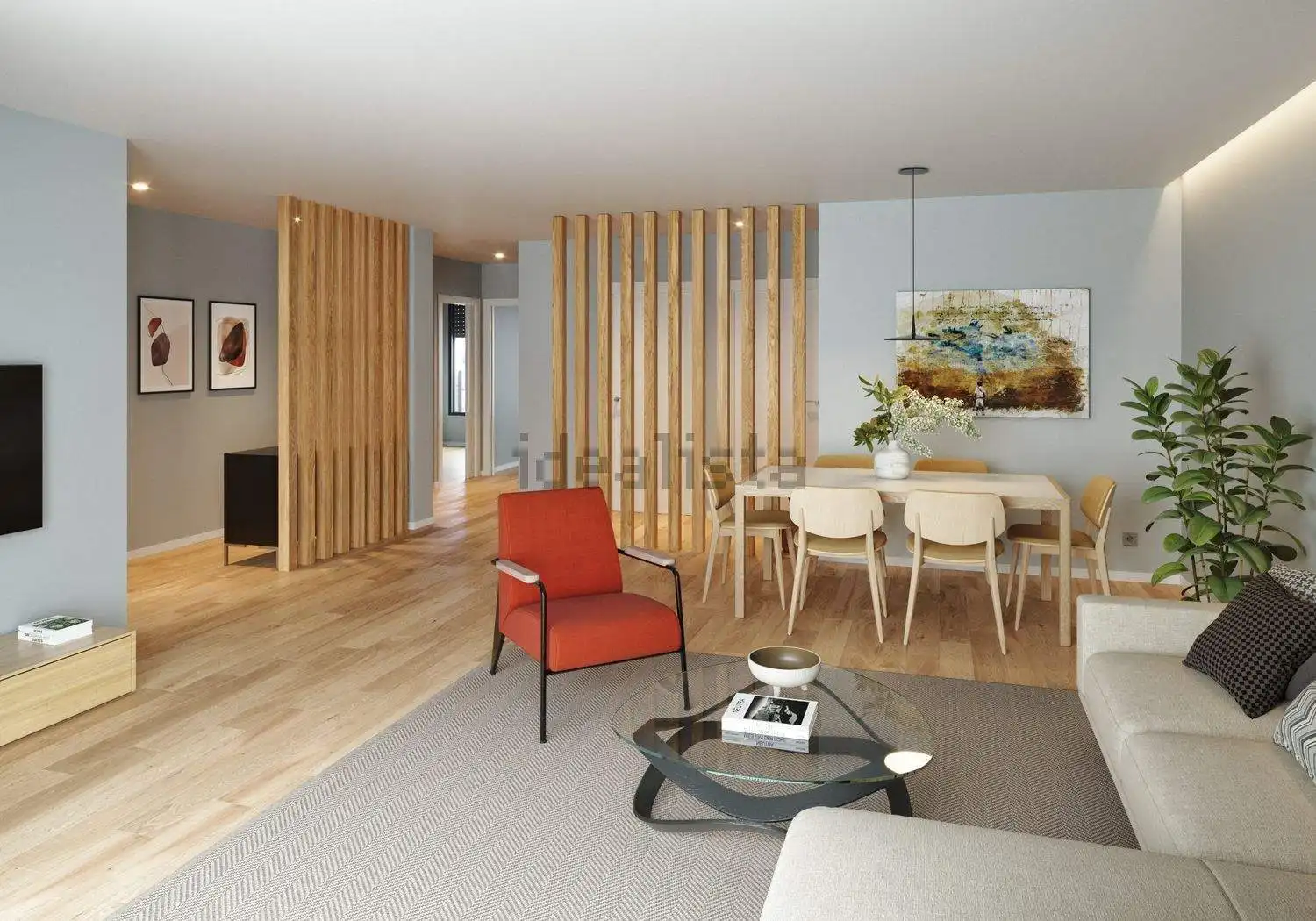 Sala d'estar de Pis en venda en Pontevedra Capital  amb Calefacció, Parquet i Terrassa
