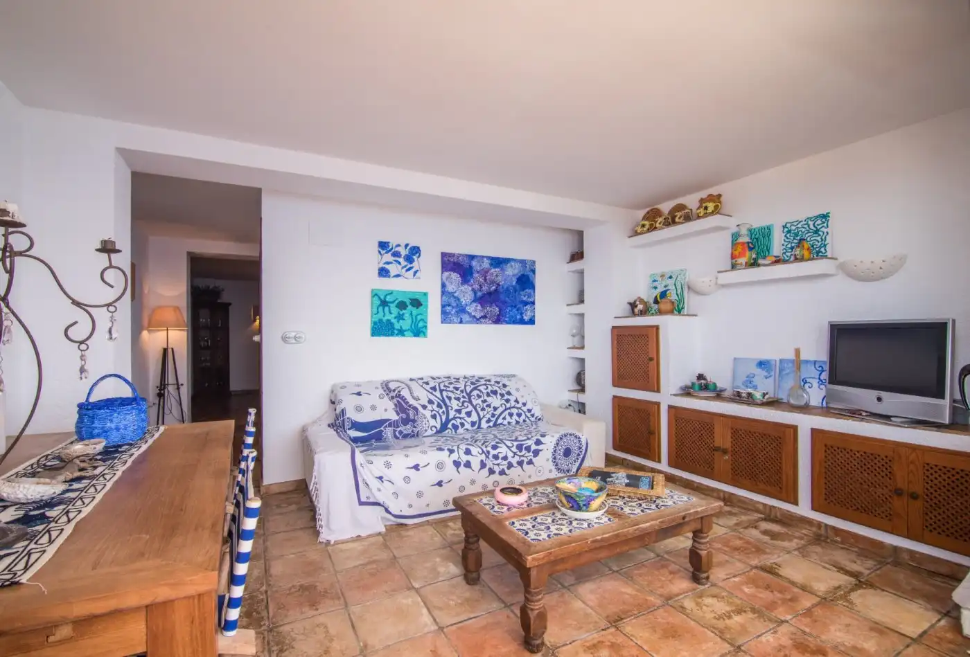 Sala de estar de Casa adosada de alquiler en Alicante / Alacant con Aire acondicionado, Terraza y Amueblado