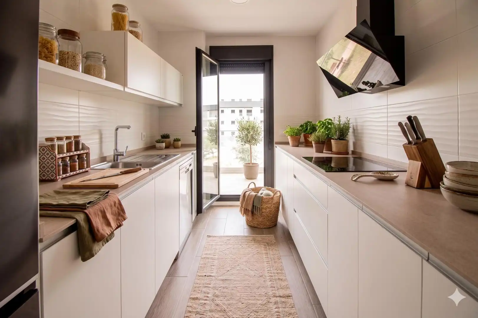 Cocina de Piso de alquiler en La Rinconada con Aire acondicionado, Jardín privado y Terraza
