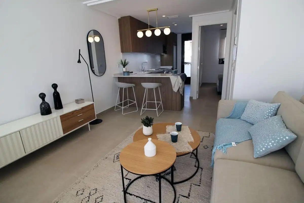Sala d'estar de Casa adosada en venda en Pilar de la Horadada amb Jardí privat, Terrassa i Traster