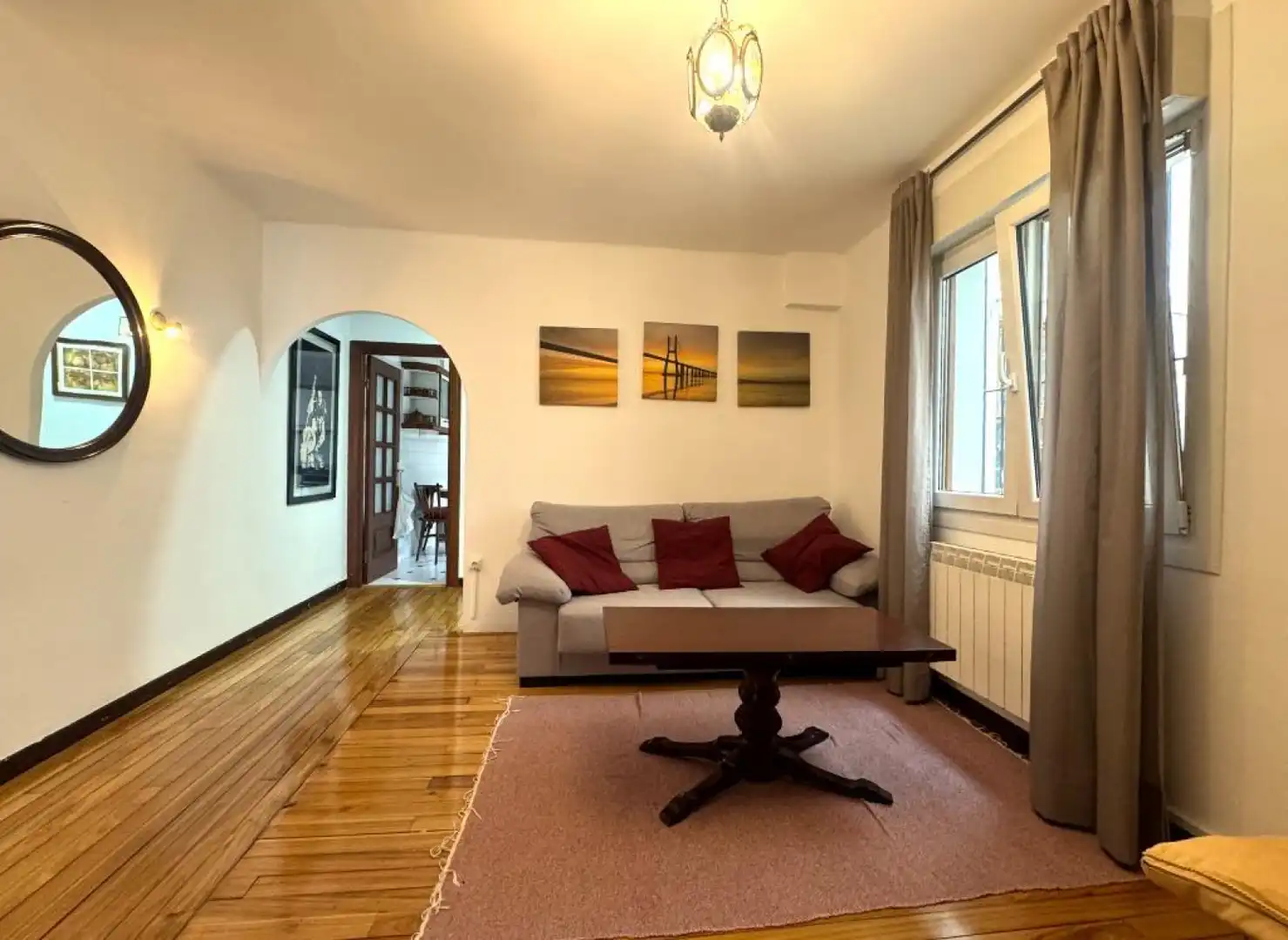 Sala d'estar de Pis en venda en Bárcena de Pie de Concha amb Jardí privat, Parquet i Moblat