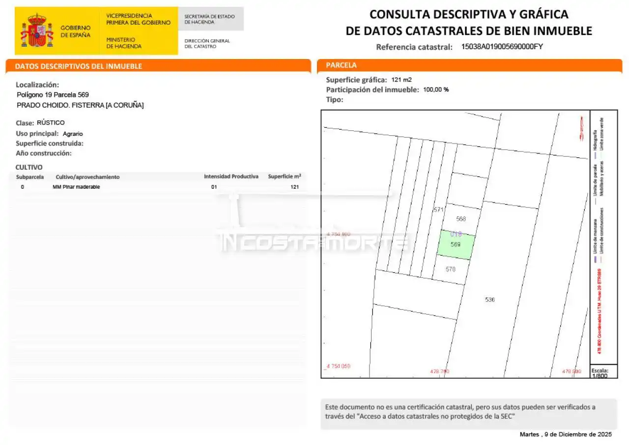 Land for sale in Fisterra