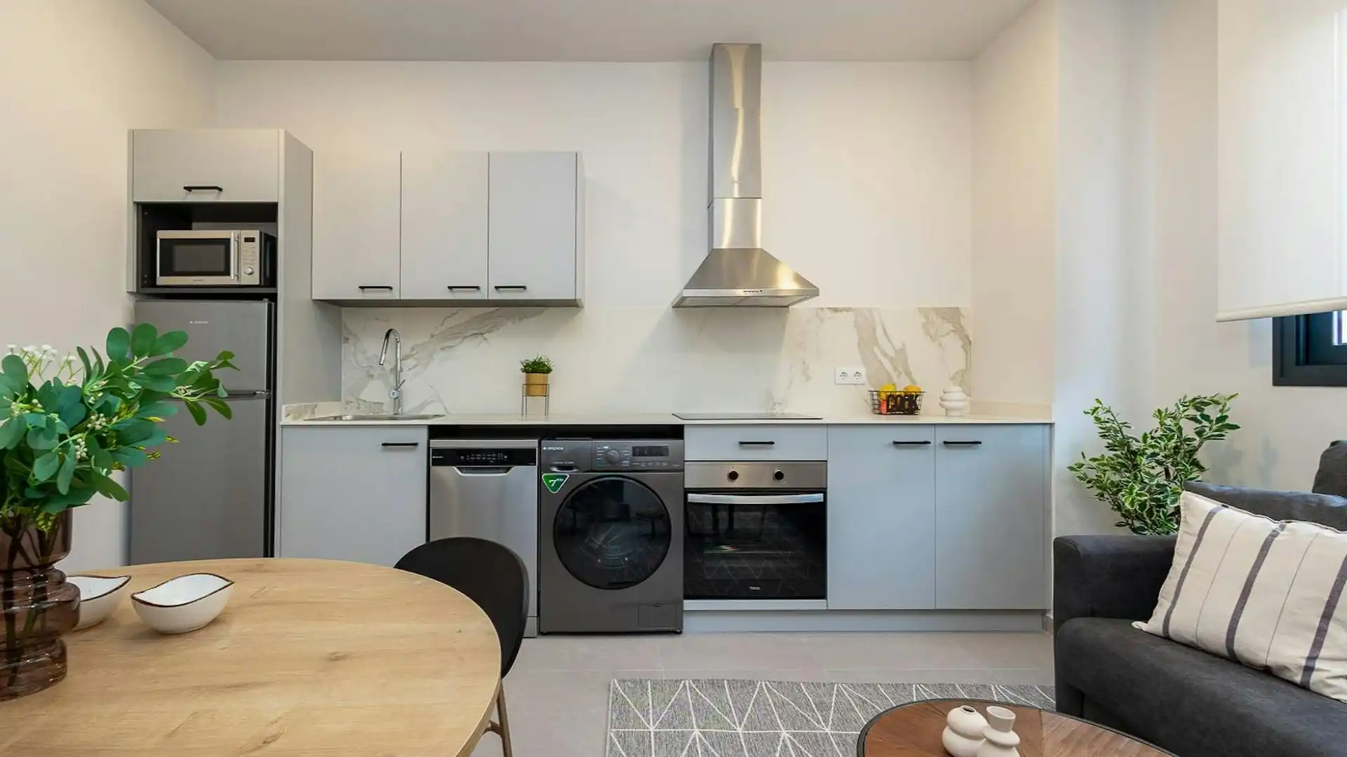 Küche von Wohnung zur Miete in Valencia mit Klimaanlage, Heizung und Möbliert