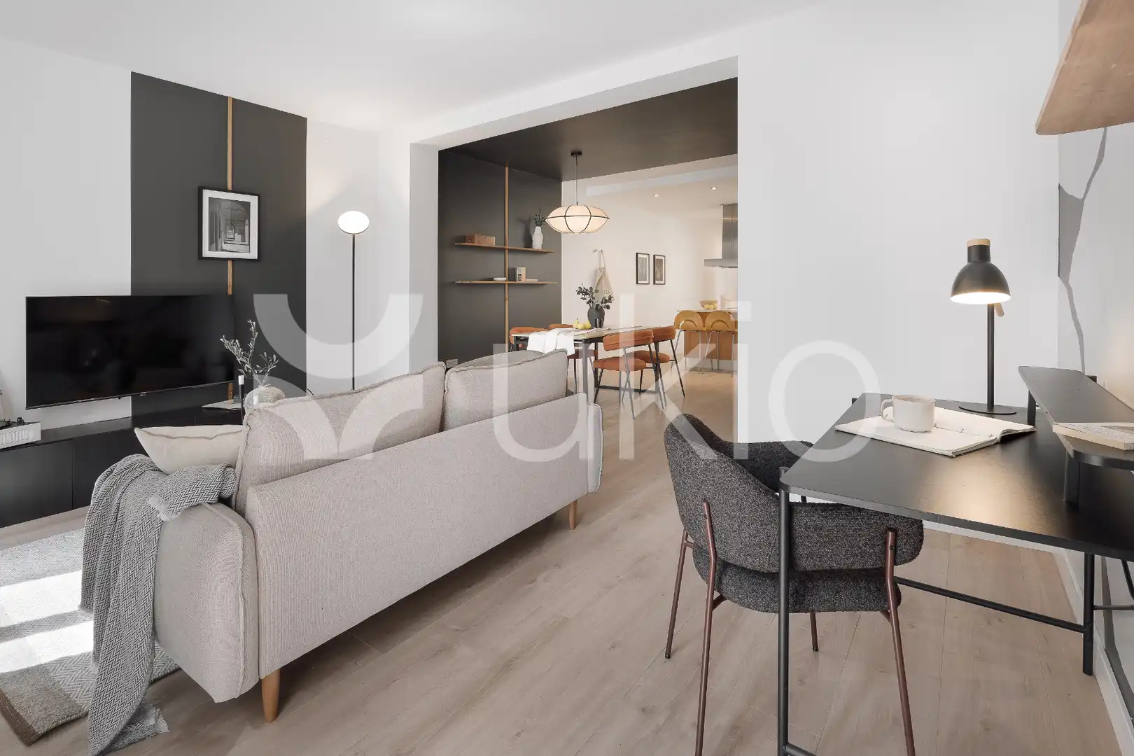Sala de estar de Apartamento de alquiler en Madrid con Aire acondicionado, Calefacción y Amueblado