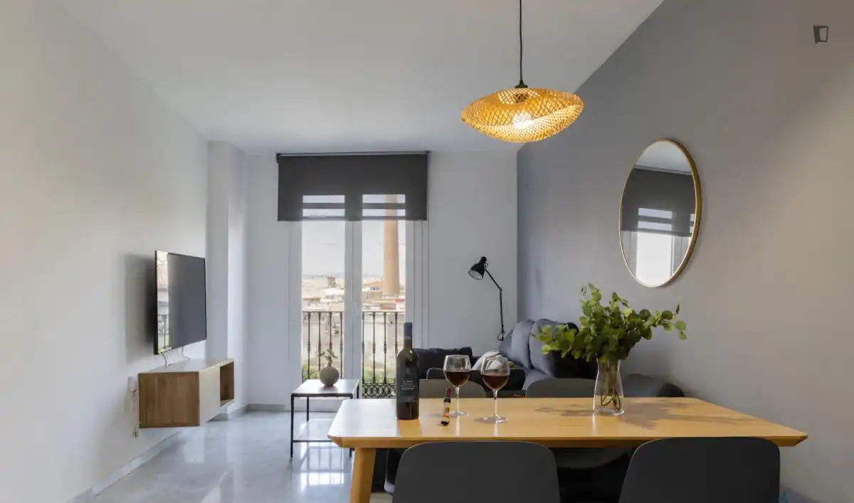 Wohnzimmer von Wohnungen zur Miete in Málaga mit Klimaanlage, Heizung und Möbliert