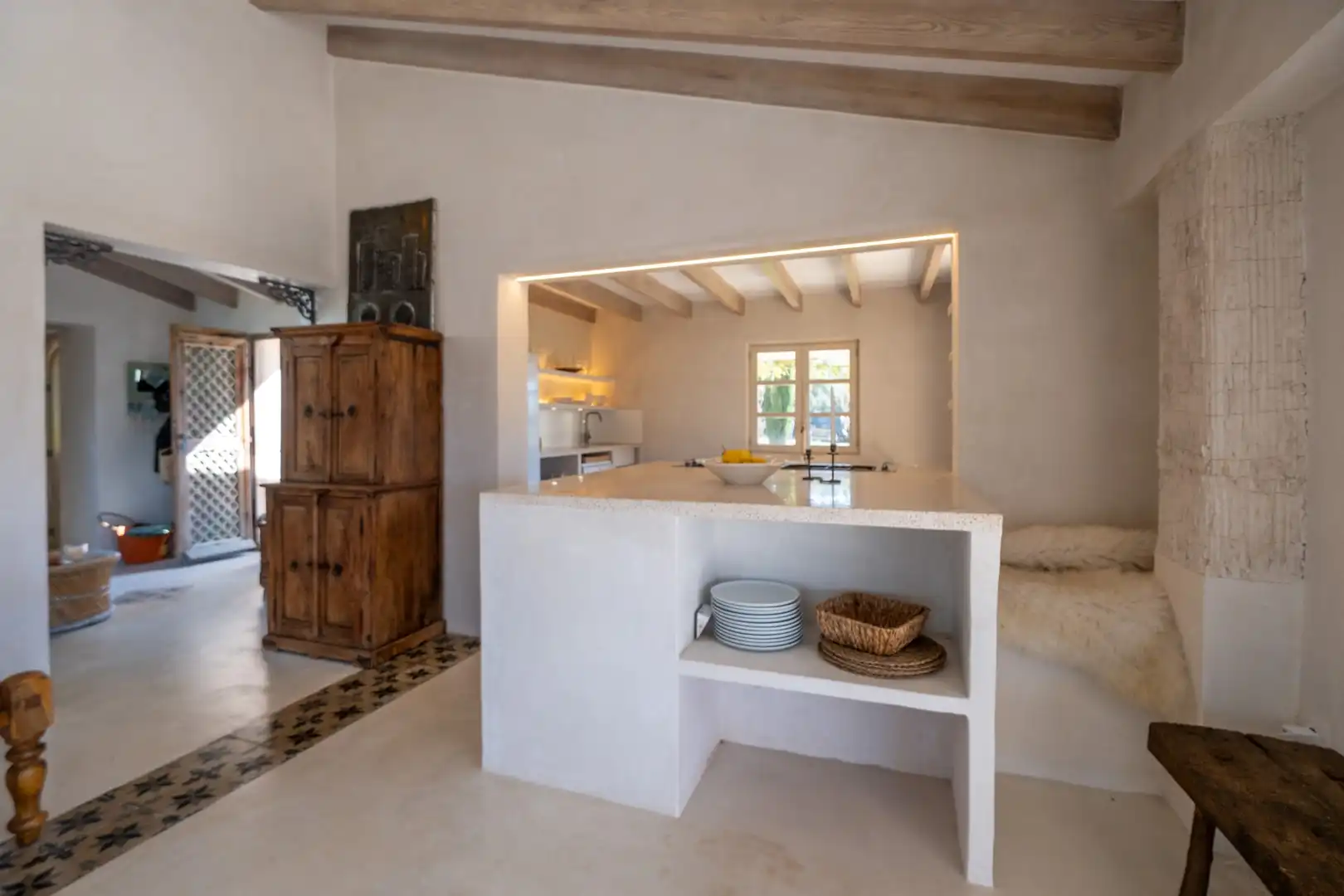 Küche von Country house zum Verkauf in Capdepera mit Klimaanlage, Heizung und Abstellraum