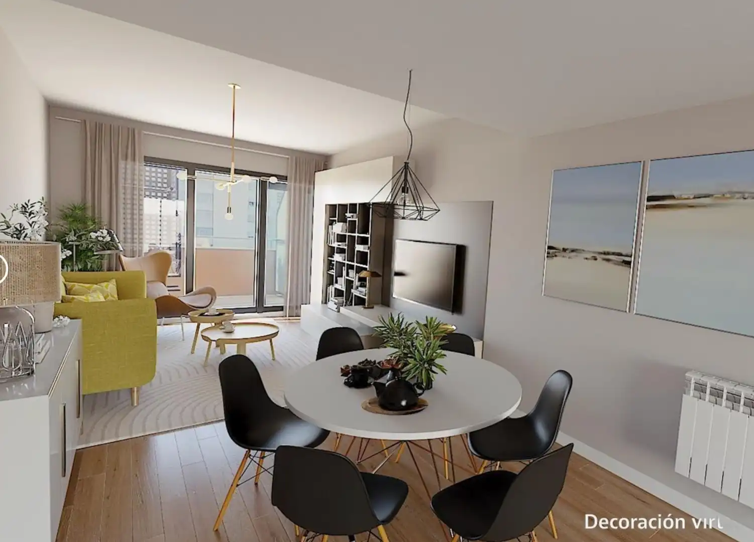 Wohnzimmer von Dachboden zum Verkauf in Zaragoza mit Heizung, Parkett und Terrasse