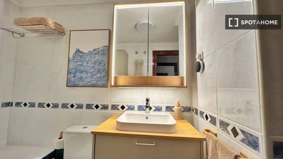 Baño de Apartamento para compartir en Bilbao  con Aire acondicionado, Terraza y Amueblado