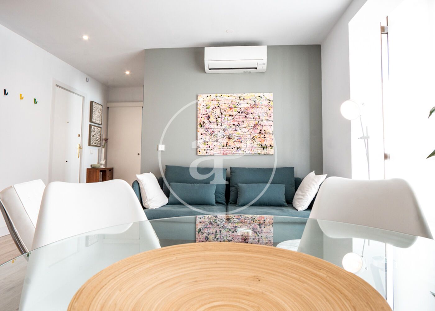 Sala d'estar de Pis de lloguer en  Madrid Capital amb Aire condicionat, Calefacció i Moblat