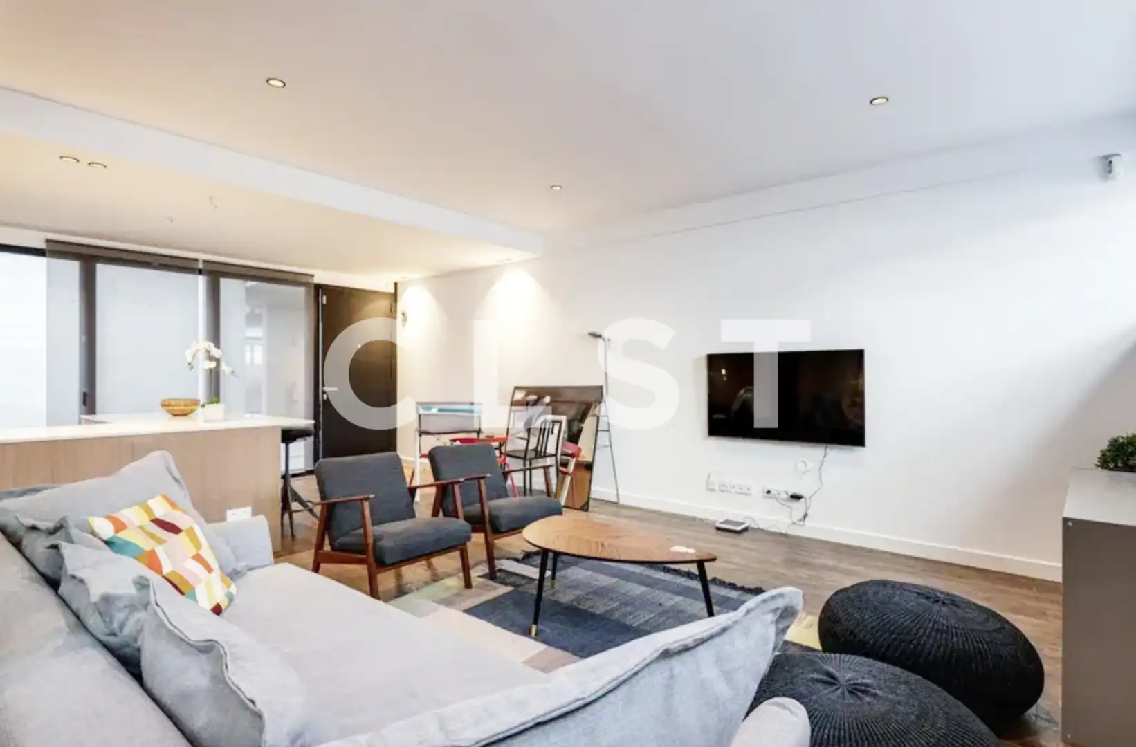 Sala de estar de Planta baja en venta en Barcelona con Aire acondicionado, Calefacción y Jardín privado