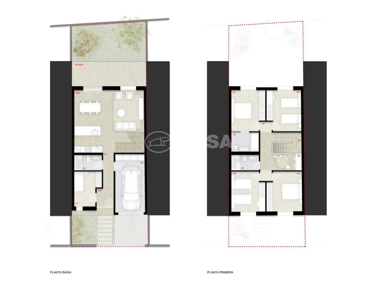 Single-family semi-detached for sale in Sils  with Air Conditioner, Heating and Private garden