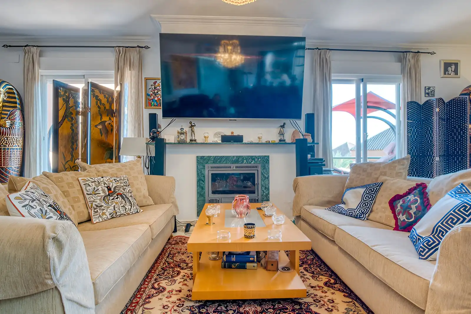 Living room of Attic for sale in Manilva  with Air Conditioner, Terrace and Swimming Pool