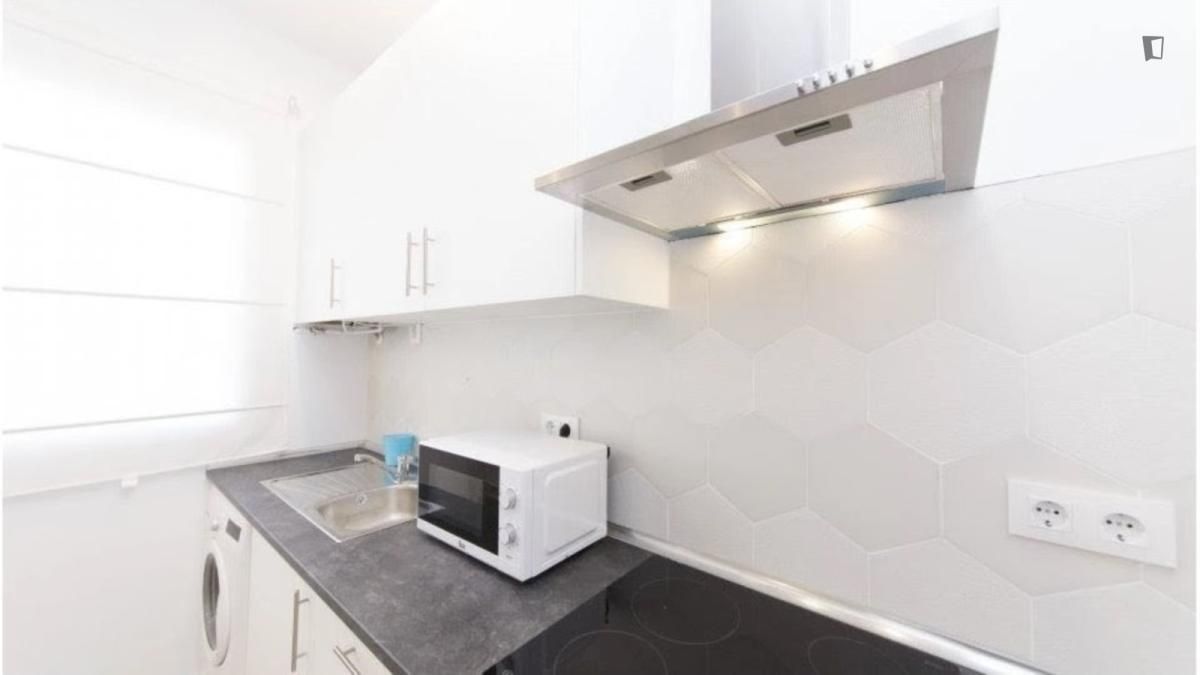 Cocina de Apartamento de alquiler en  Madrid Capital con Amueblado, Horno y Lavadora