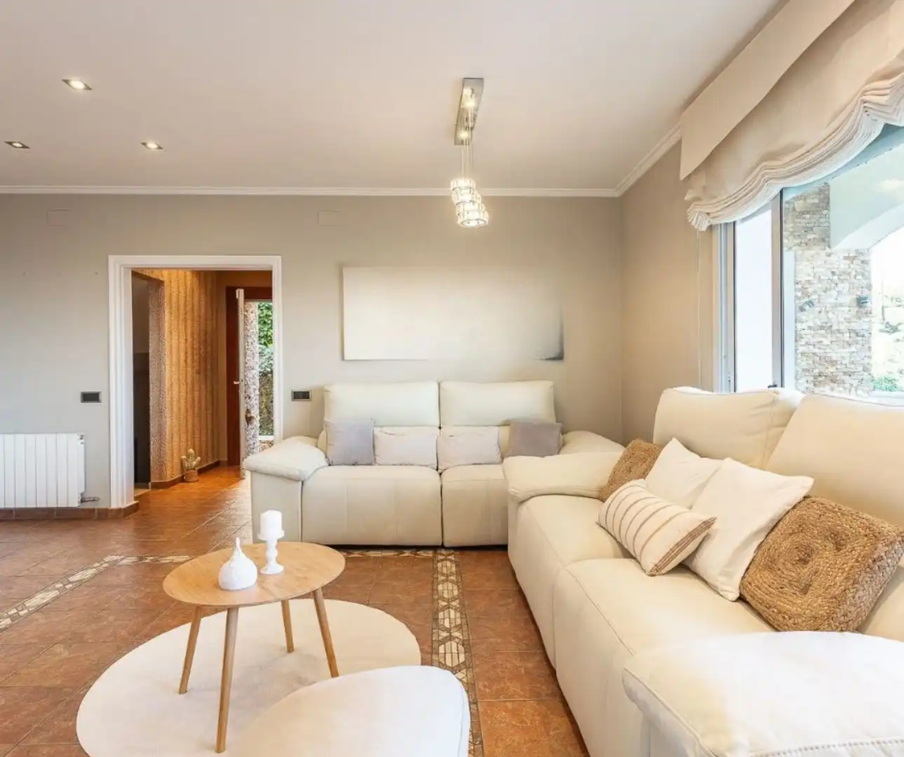 Sala de estar de Casa o chalet en venta en Santa Susanna con Aire acondicionado, Jardín privado y Terraza