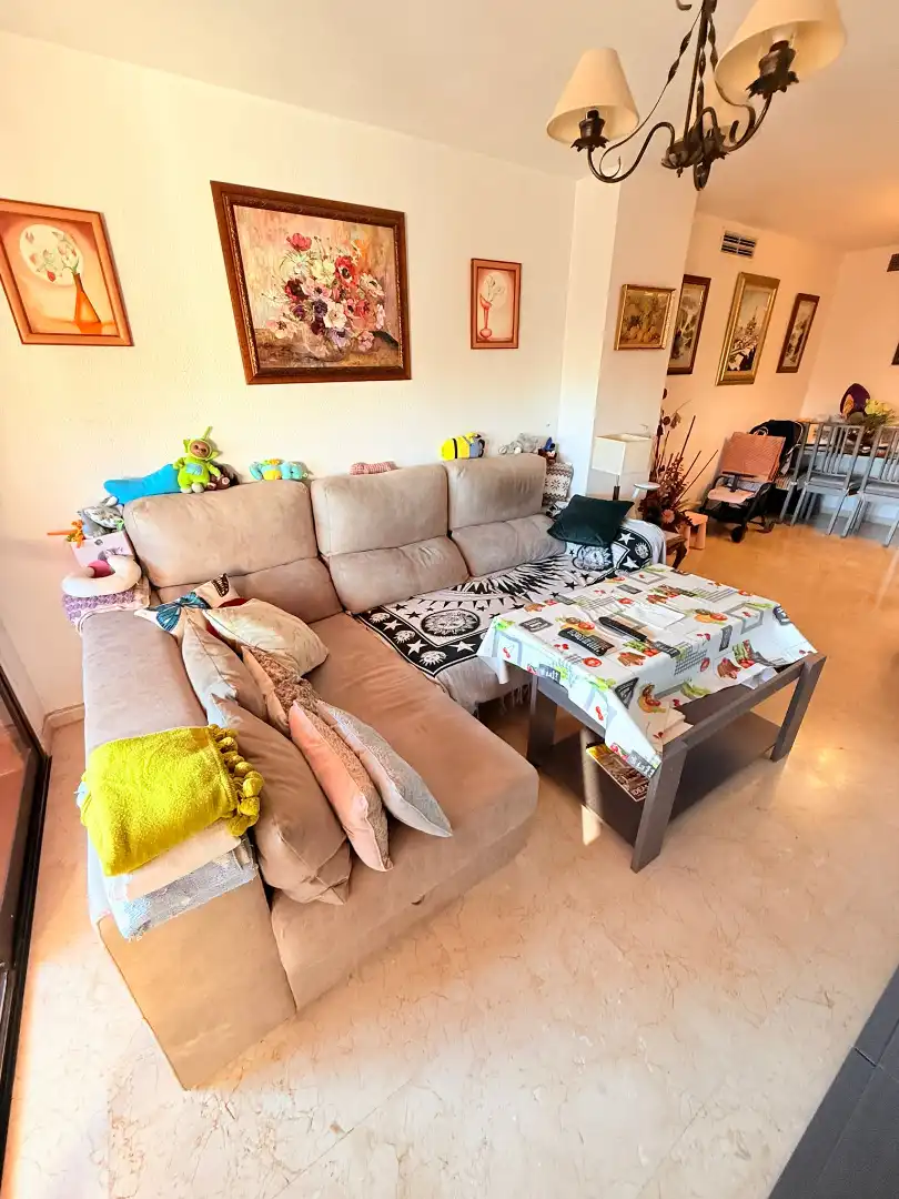 Living room of Flat for sale in Sevilla  with Air Conditioner, Terrace and Furnished