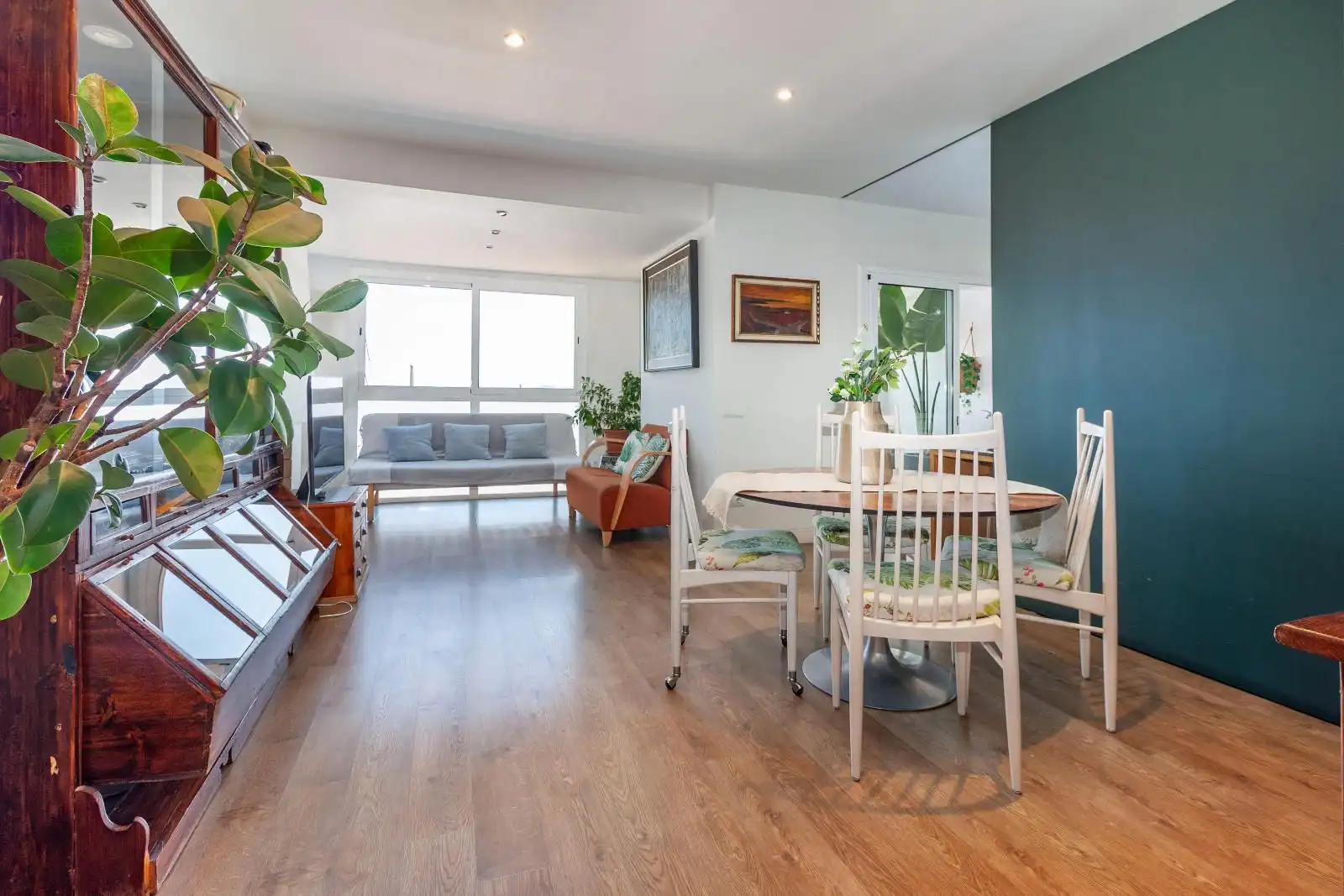 Esszimmer von Wohnung zum Verkauf in Sabadell mit Heizung, Parkett und Terrasse
