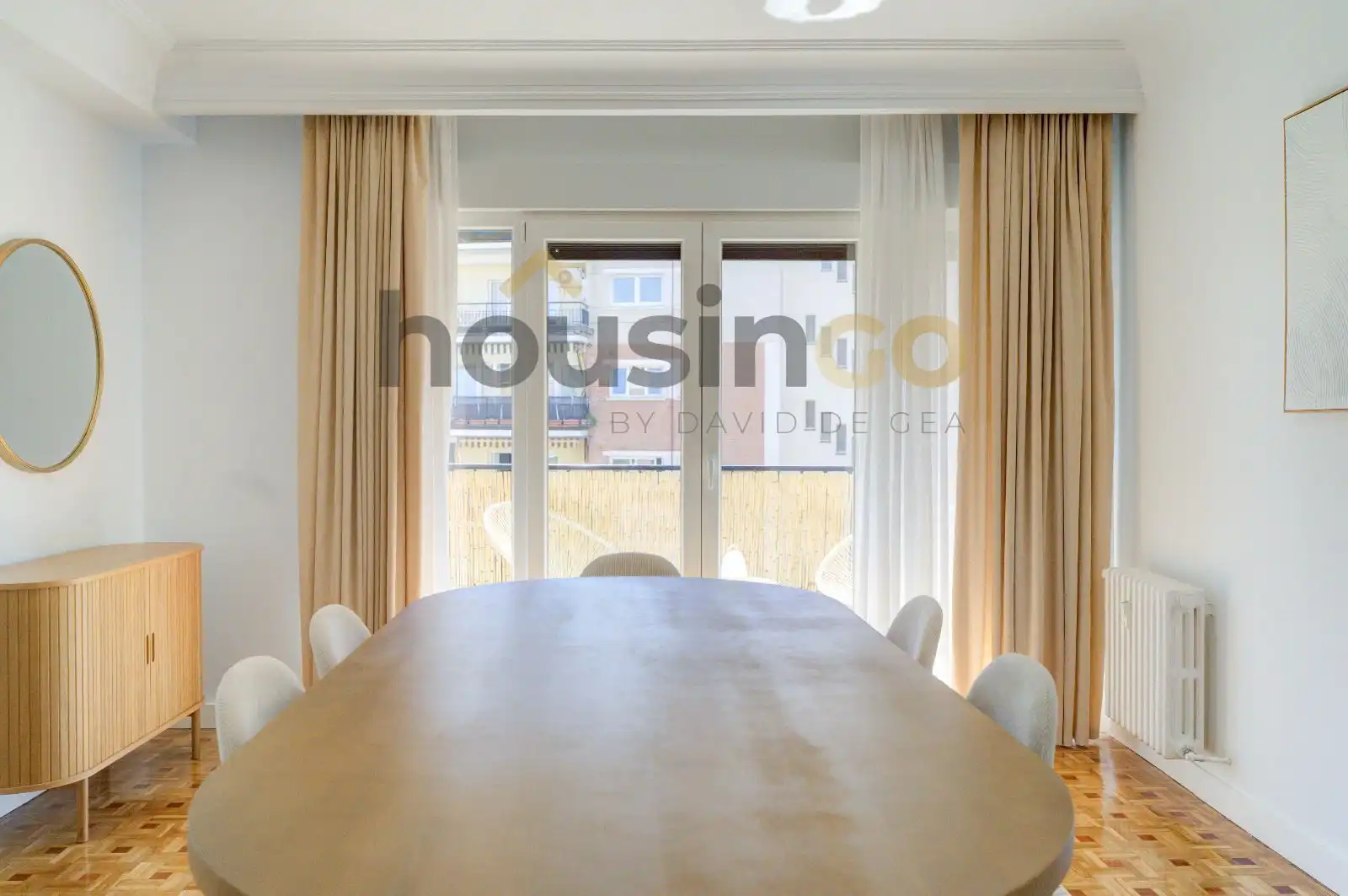 Dining room of Flat for rent in Madrid  with Air Conditioner, Parquet flooring and Terrace