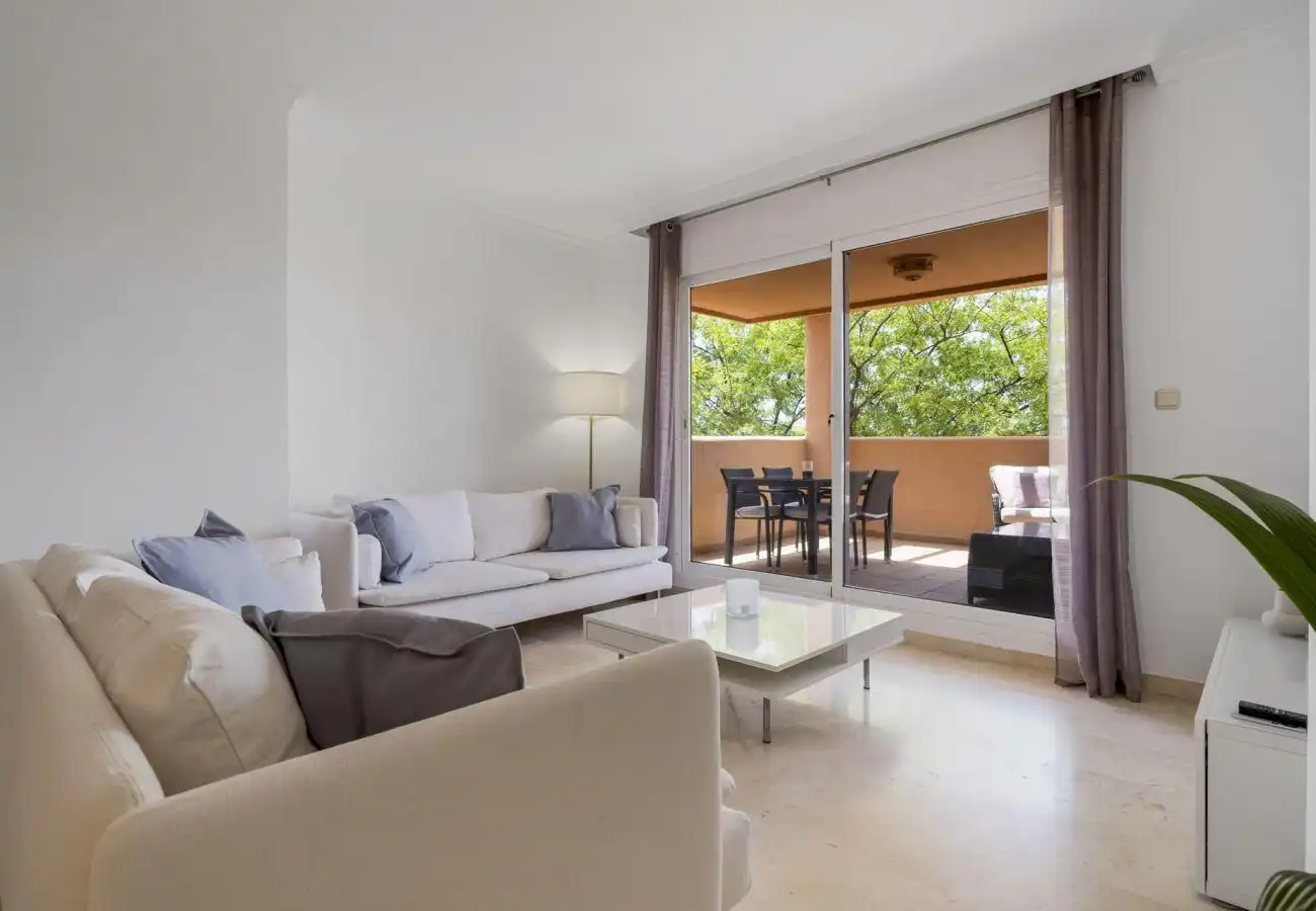 Living room of Apartments for rent in Marbella  with Air Conditioner, Private garden and Furnished