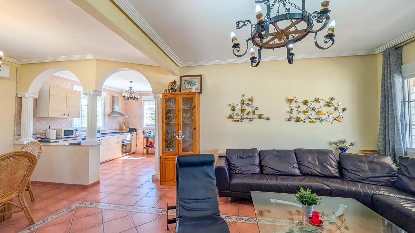 Sala d'estar de Casa o xalet en venda en Elche / Elx amb Aire condicionat, Jardí privat i Terrassa
