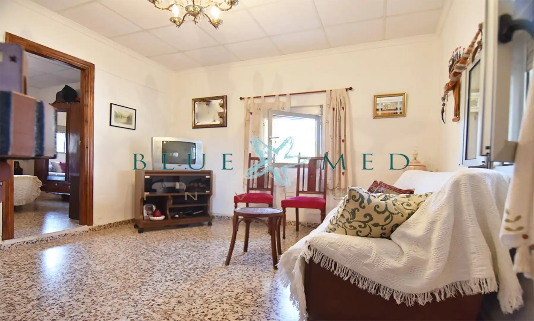 Sala d'estar de Casa o xalet en venda en Mazarrón amb Aire condicionat, Calefacció i Jardí privat