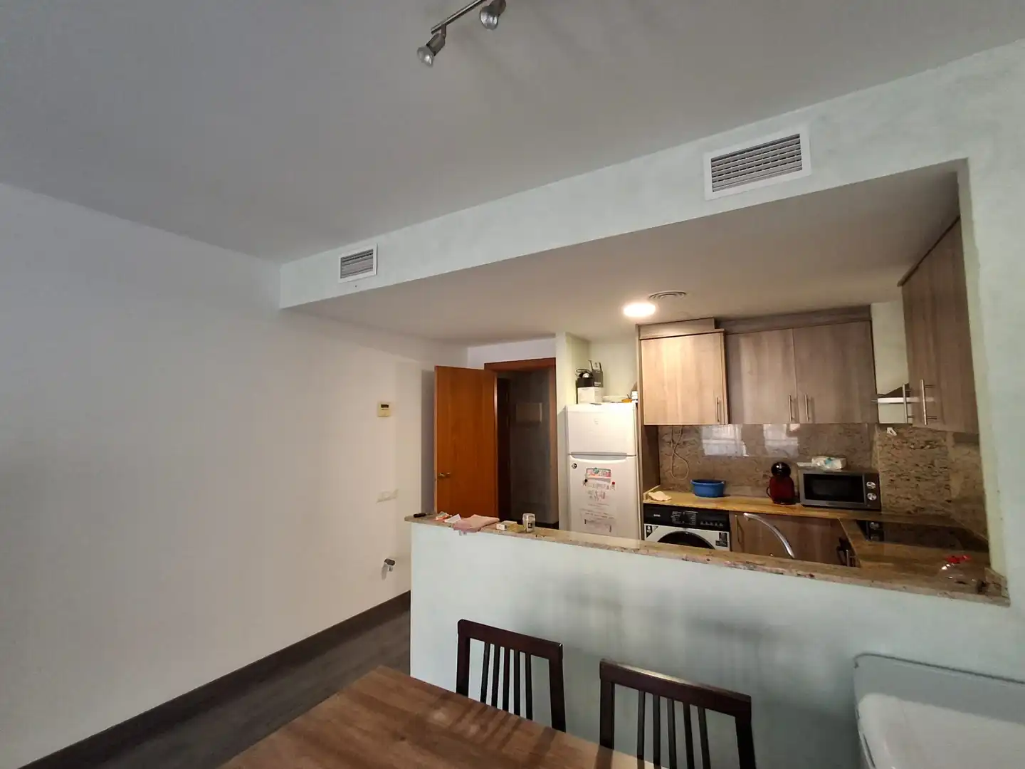 Kitchen of Flat for sale in L'Aldea  with Air Conditioner, Storage room and Furnished