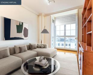 Living room of Flat for sale in  Madrid Capital  with Air Conditioner, Heating and Private garden