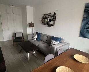 Living room of Study to share in  Madrid Capital  with Air Conditioner, Heating and Terrace