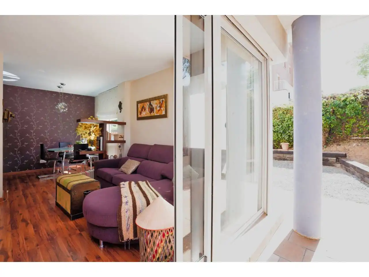 Living room of Flat for sale in Polinyà  with Heating, Private garden and Parquet flooring