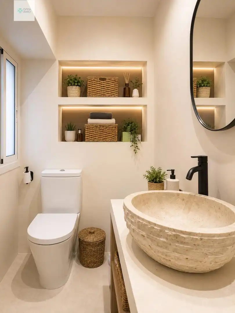 Badezimmer von Wohnung zum Verkauf in Vilanova i la Geltrú mit Klimaanlage, Heizung und Balkon