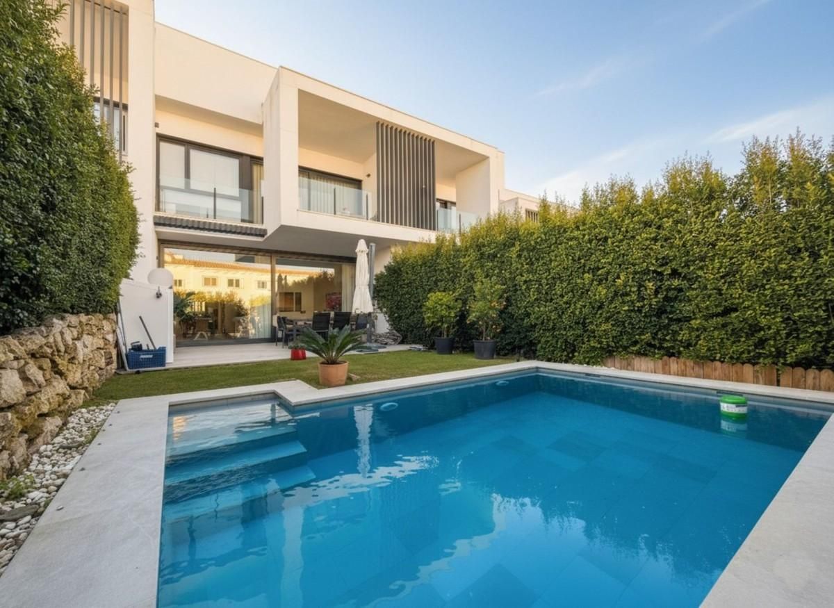 Swimming pool of Single-family semi-detached for sale in Sotogrande  with Air Conditioner, Heating and Parquet flooring