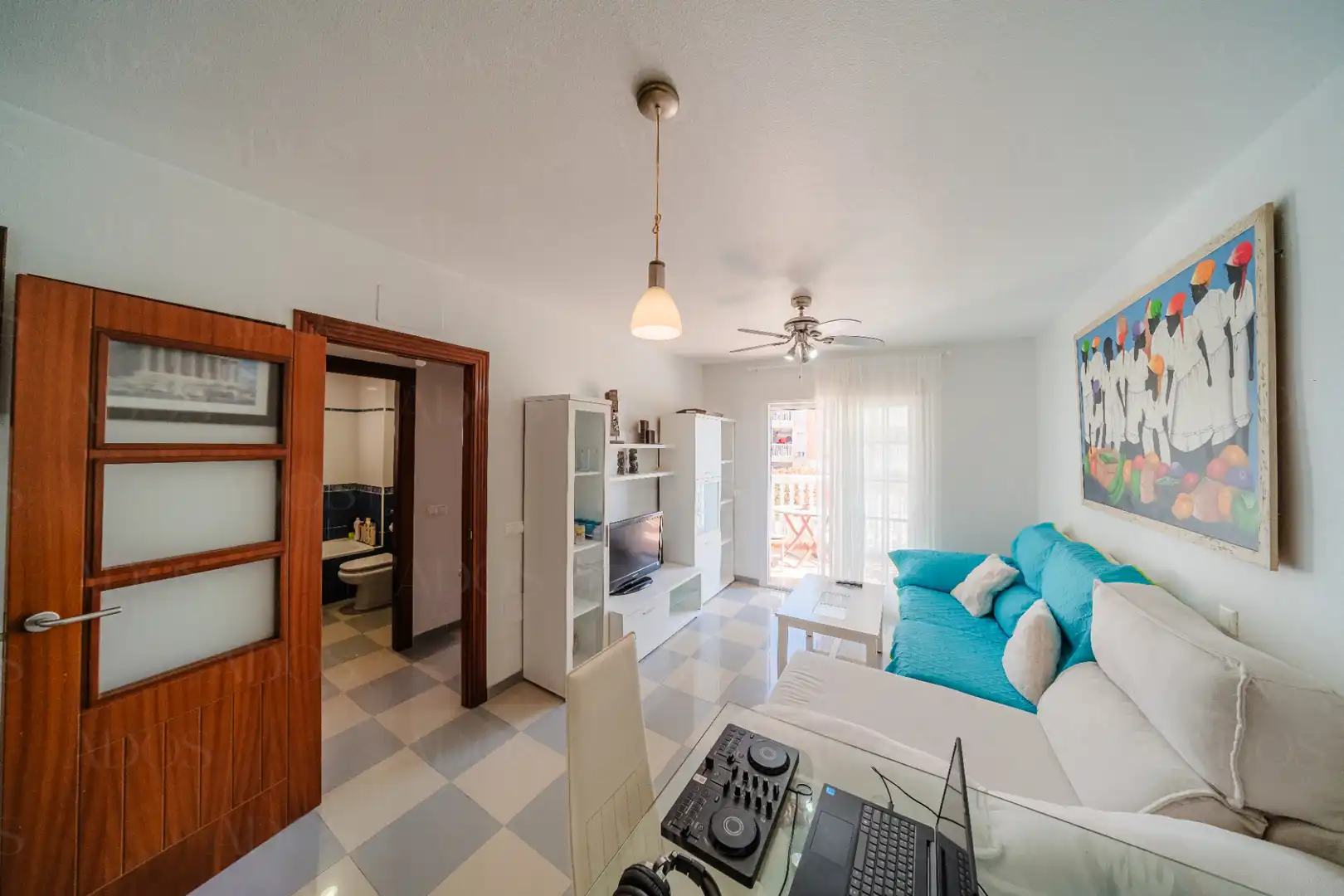 Sala de estar de Piso en venta en Roquetas de Mar con Aire acondicionado, Terraza y Amueblado