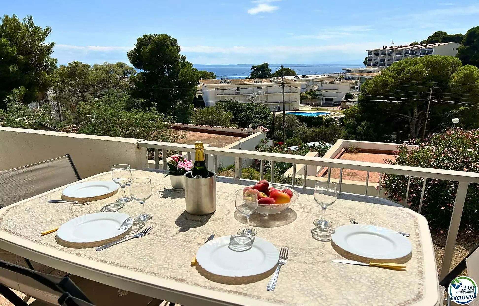 Terrace of Flat for sale in Roses  with Terrace, Storage room and Furnished