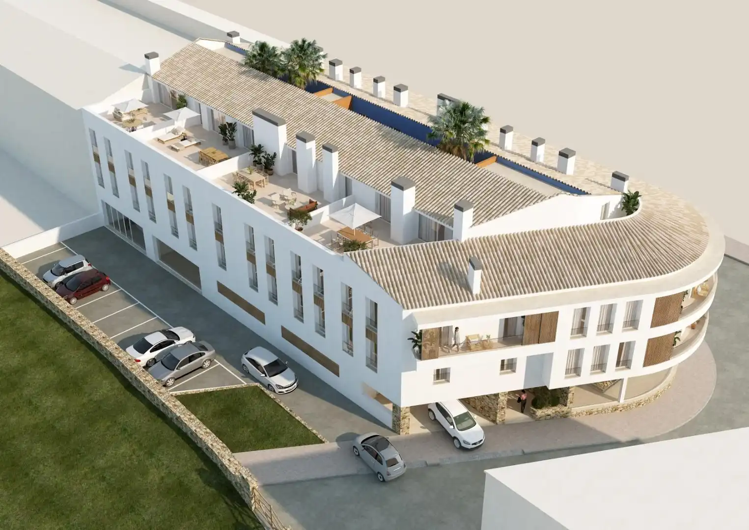 Exterior view of Flat for sale in Es Mercadal  with Air Conditioner, Terrace and Community pool