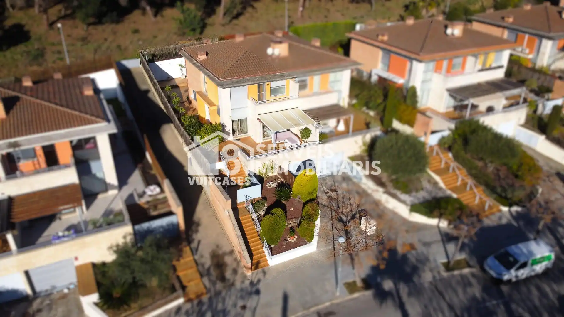 Exterior view of Single-family semi-detached for sale in Arenys de Munt  with Heating, Private garden and Terrace