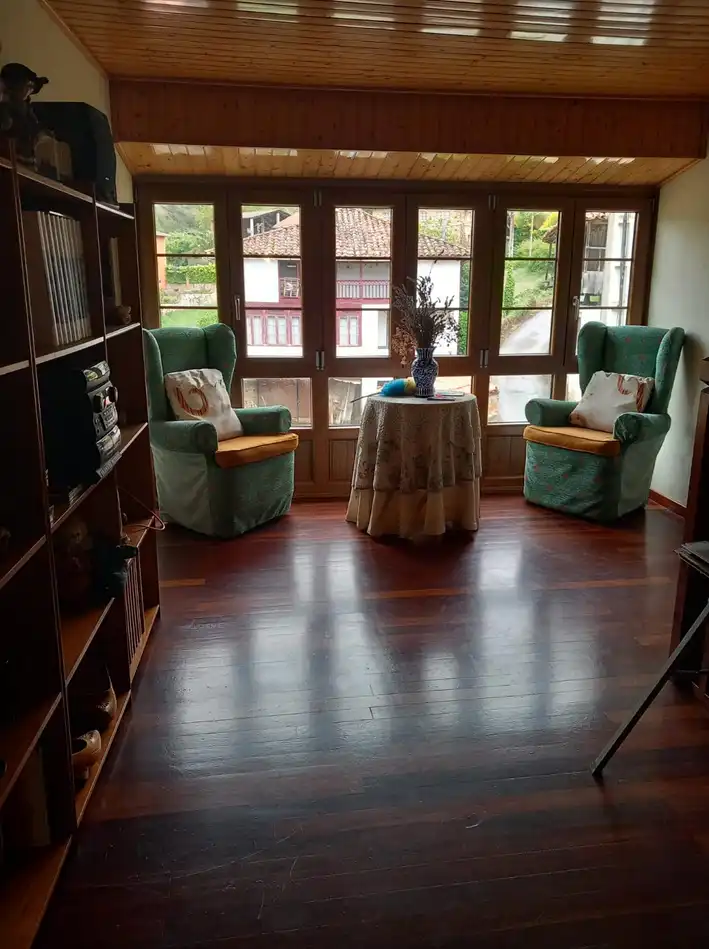 Sala de estar de Finca rústica en venta en Tineo con Jardín privado, Parquet y Terraza