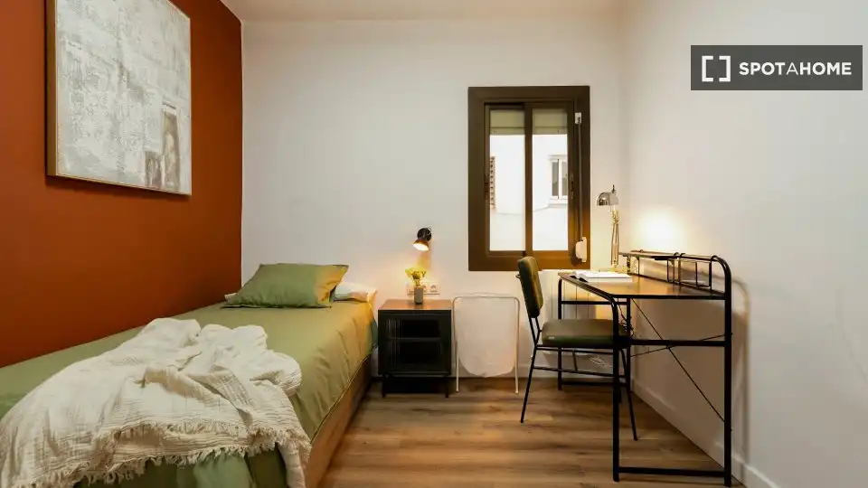 Habitación de Piso para compartir en Sabadell con Aire acondicionado, Calefacción y Amueblado