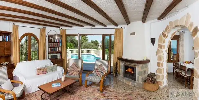 Sala d'estar de Casa o xalet de lloguer en Jávea / Xàbia amb Calefacció, Piscina i Moblat