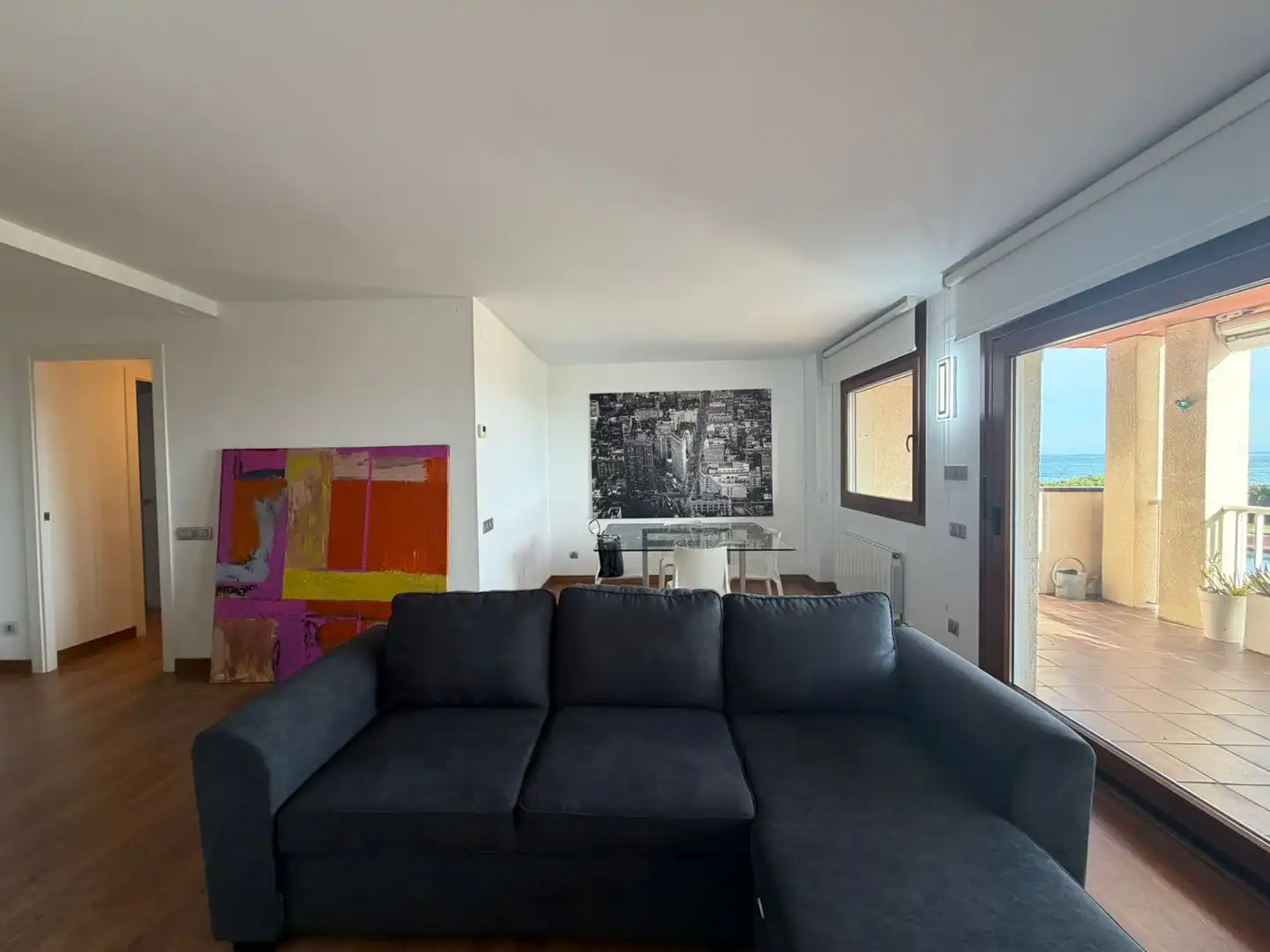 Wohnzimmer von Wohnung zur Miete in Gavà mit Heizung, Parkett und Terrasse