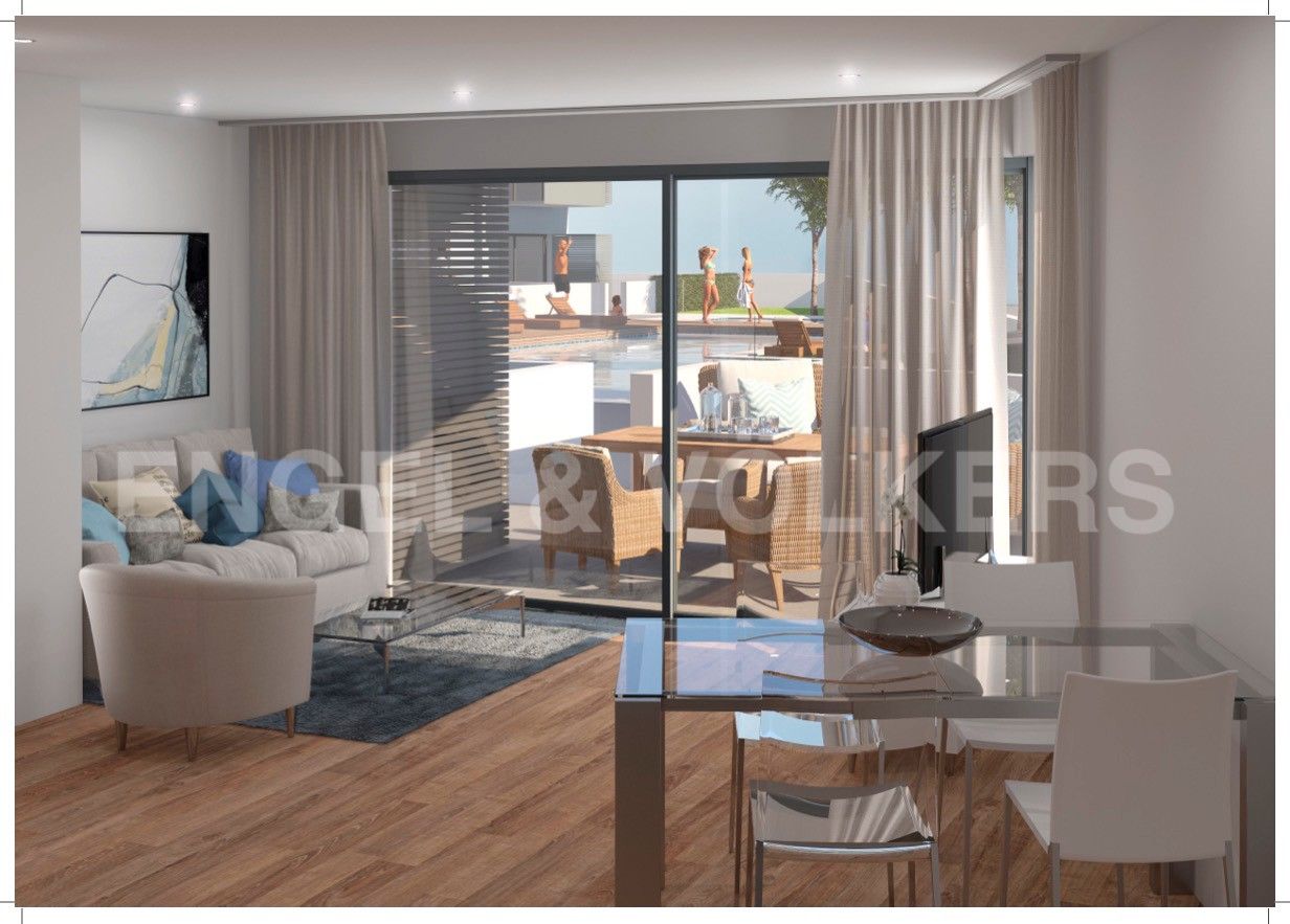 Sala d'estar de Apartament en venda en Cubelles amb Aire condicionat, Calefacció i Terrassa