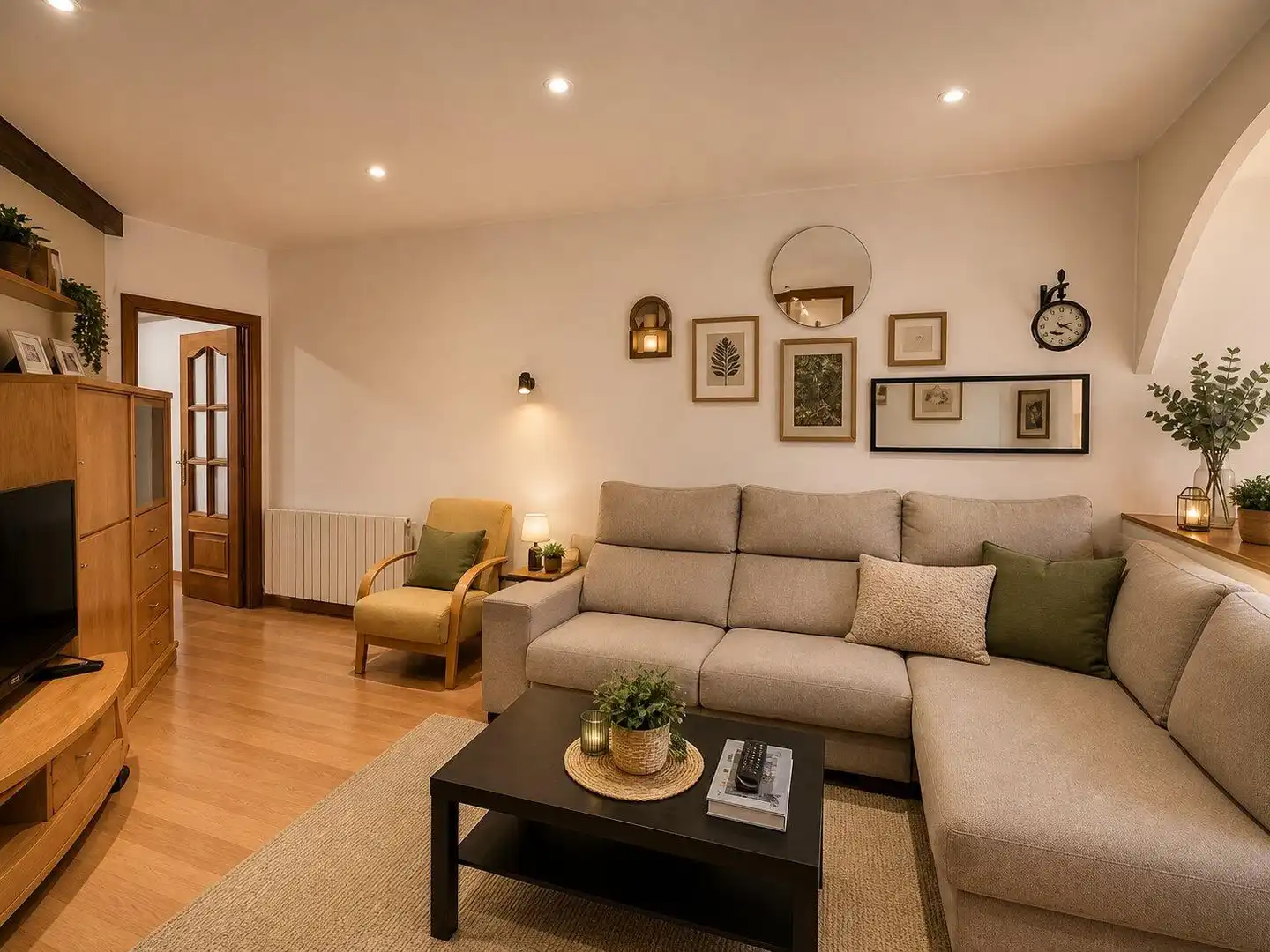 Sala de estar de Apartamento en venta en  Barcelona Capital con Aire acondicionado, Parquet y Terraza