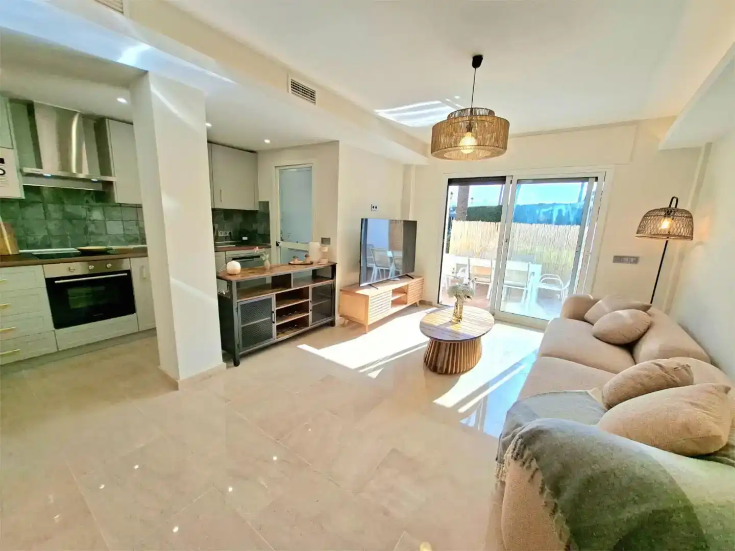 Living room of Flat for sale in Manilva  with Air Conditioner and Swimming Pool