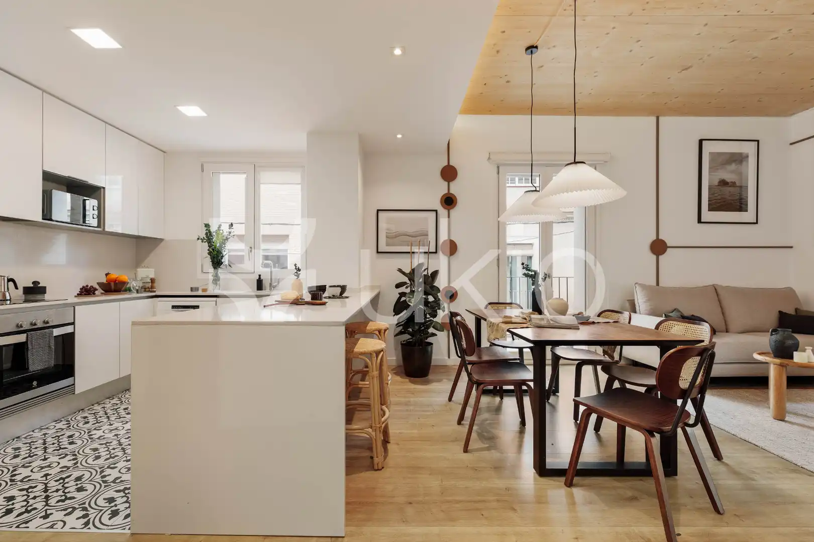 Cuina de Apartament de lloguer en Barcelona amb Aire condicionat, Calefacció i Terrassa